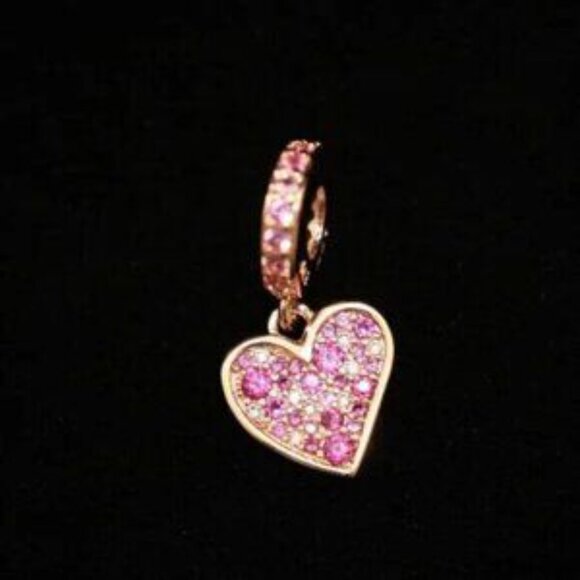 Pandora Pink Crystal Heart Bracelet Charm - Picture 2 of 5